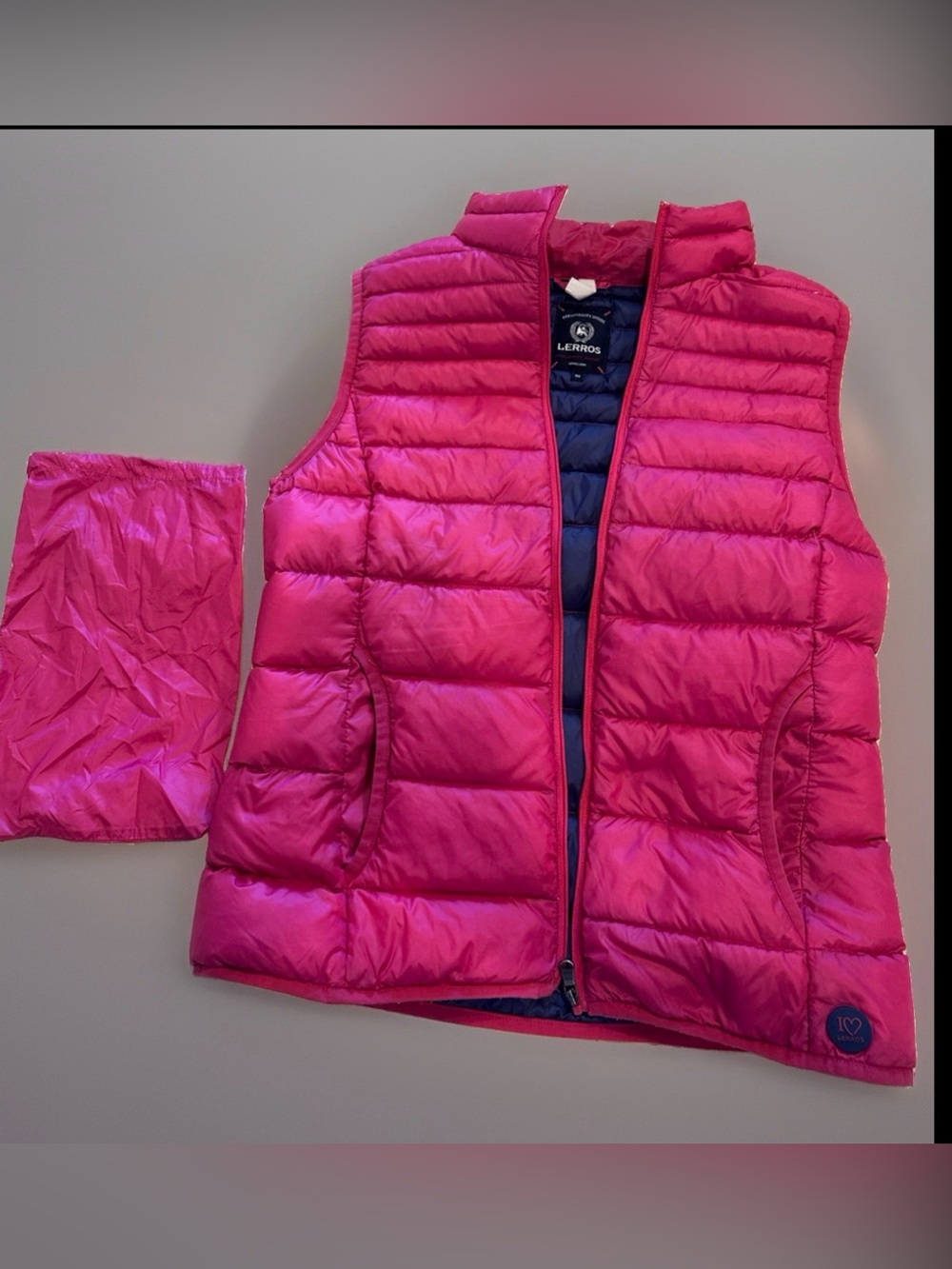 LERROS Pink Quilted Puffer Vest Sleeveless Jacket Size EU 36 / US Small